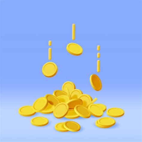 Premium Vector | 3d stack of gold coins icon isolated