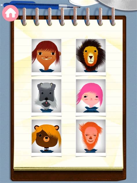 The six characters in Toca Hair Salon by Toca Boca. http://itunes.apple.com/us/app/toca-hair ...