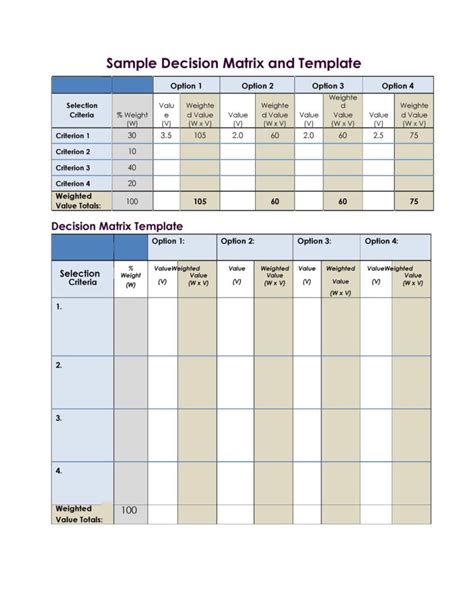 49 BEST Decision Matrix Templates (Word & Excel) ᐅ TemplateLab