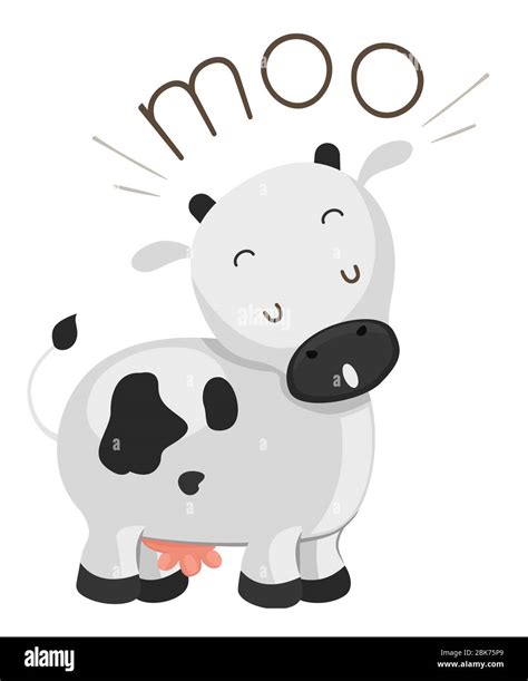 Illustration of a Cow Making a Moo Sound Stock Photo - Alamy