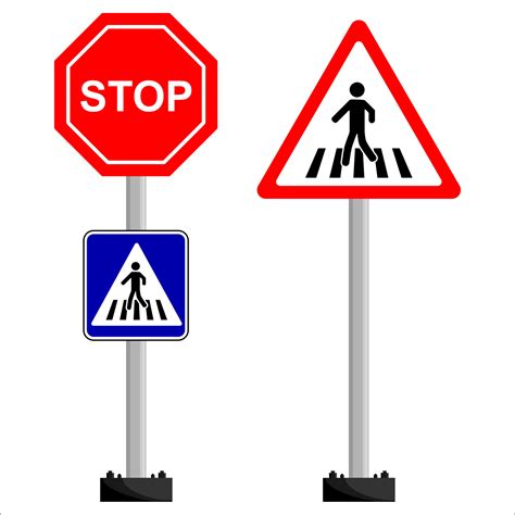 Crosswalk sign ahead. Vector design. 30201627 Vector Art at Vecteezy