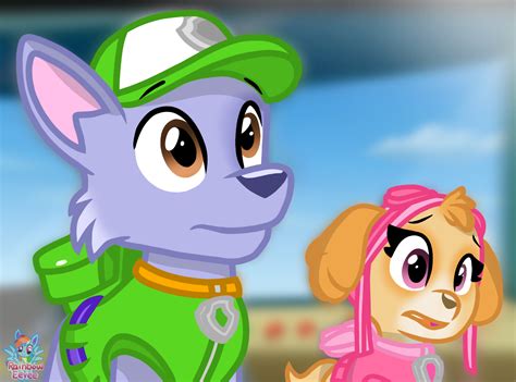 Rocky and Skye paw patrol by RainbowEevee-DA on DeviantArt