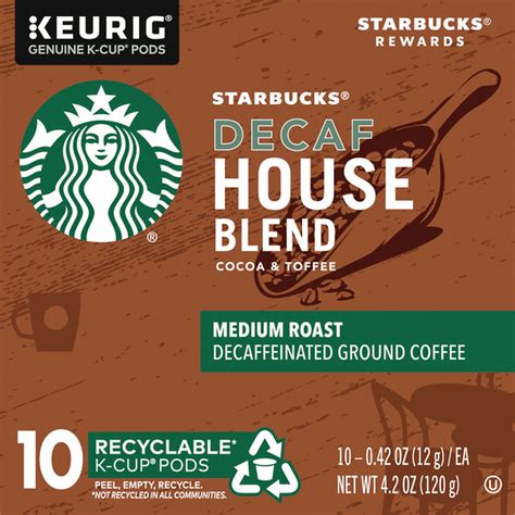 Starbucks Decaf K-Cup Coffee Pods — House Blend for Keurig Brewers (10 ct) from Safeway - Instacart