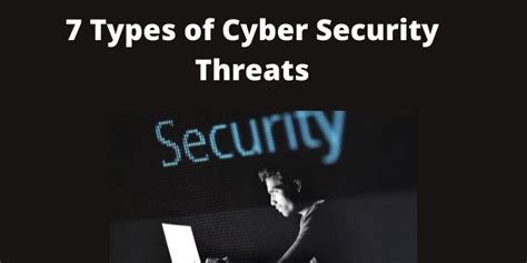 7 Types of Cyber Security Threats | Threats in cyber security