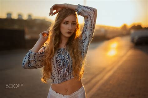 Wallpaper : women, 500px, model, portrait, blonde, sunset, long hair ...