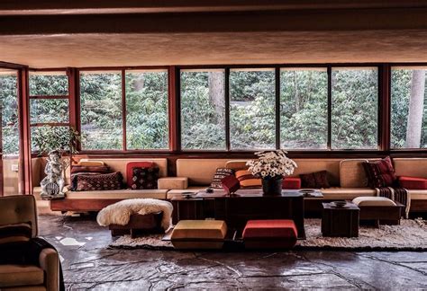 Falling water interior - Frank Lloyd Wright | Blk dnm, Interior, Home