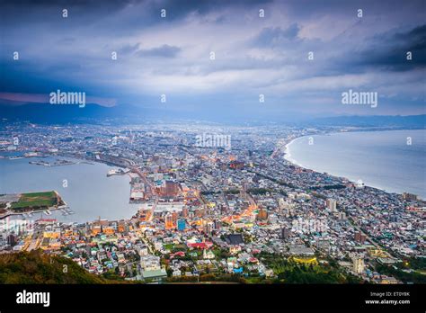 Hakodate, Hokkaido, Japan city skyline from Mt. Hakodate at dusk Stock Photo - Alamy