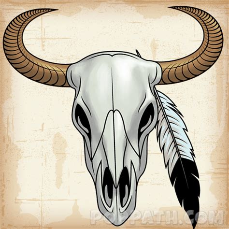 Longhorn Skull Drawing at GetDrawings | Free download