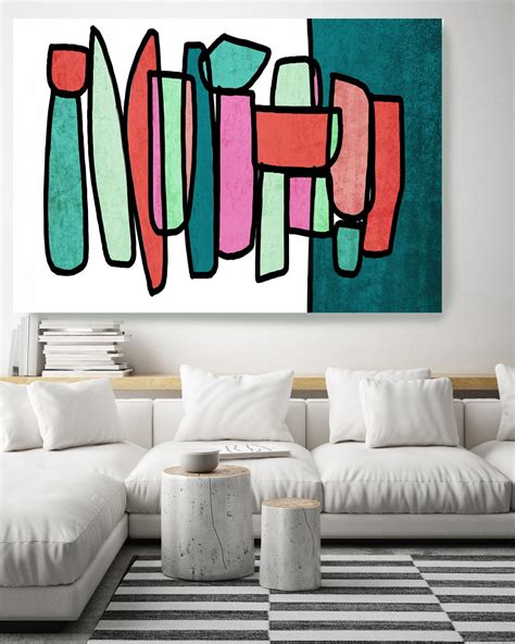 Mid Century Modern Colorful Art Canvas Print, Midcentury Modern ...