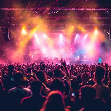 Premium AI Image | Dancing crowd at a music festival