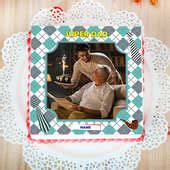 Order Super Dad Photo Cake Online, Price Rs.999 | FlowerAura