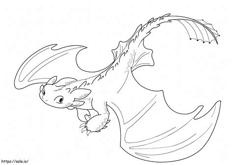 Cute Toothless Flying coloring page