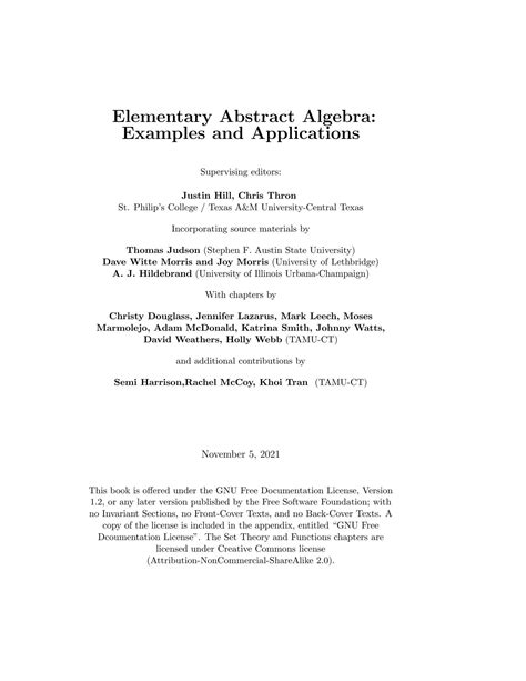 SOLUTION: Abstract algebra examples and applications - Studypool