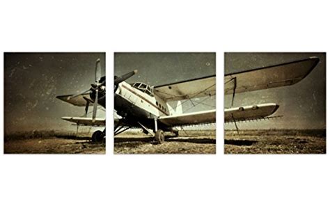 QICAI Vintage Airplane Wall Art Giclee Canvas Vintage Airplane Canvas ...