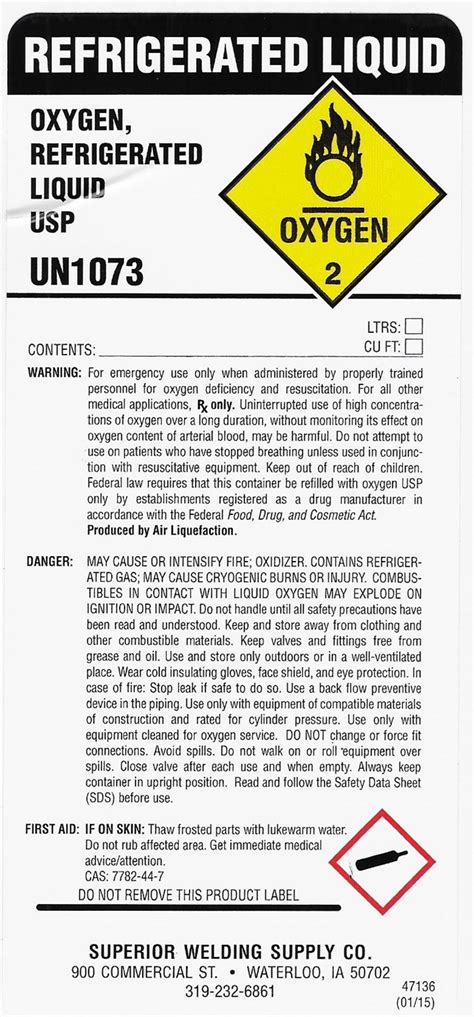 HIGH PRESSURE OXYGEN LABEL