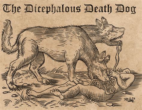 [OC][Art]Death Dog if the Monster Manual was written in 1557 : r/DnD