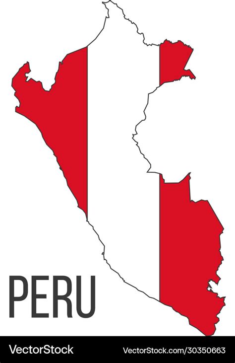 Peru flag map the flag country in form Royalty Free Vector