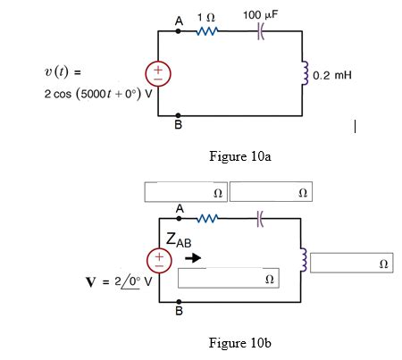 Solved Figure 10 a = sinusoidal steady state circuit fig 10b | Chegg.com