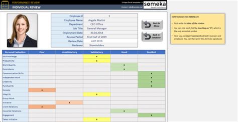 Employee Review Template Employee Evaluation Form In Excel - Printable Forms