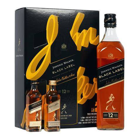 Johnnie Walker Black Label + Gold Label and Double Black Miniatures ...