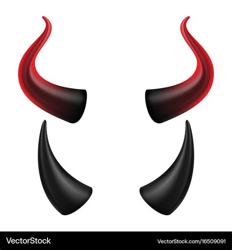 Devil horns halloween evil horns sign Royalty Free Vector