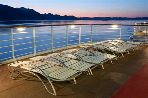 Cruise ship deck at night stock photo. Image of dusk - 14327130