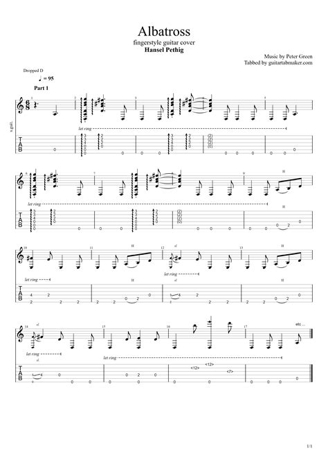 Albatross fingerstyle TAB | Fingerstyle guitar, Guitar tabs, Guitar