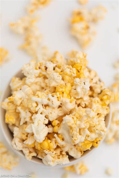 White Chocolate Popcorn Recipe - 3 Ingredient White Chocolate Popcorn