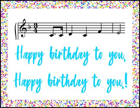 Happy Birthday Music Notes A2 Greeting Card • Rose Clearfield
