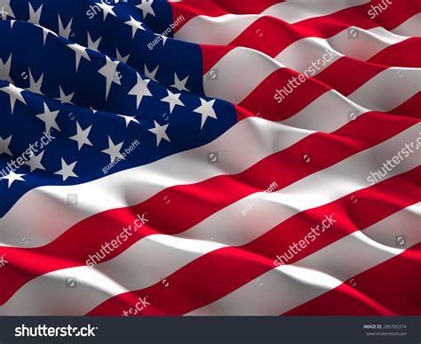 Image Of Waved Usa Flag Stock Photo 285705374 : Shutterstock