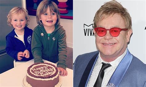 Elton John's sons were by his side as he celebrated his 68th birthday ...