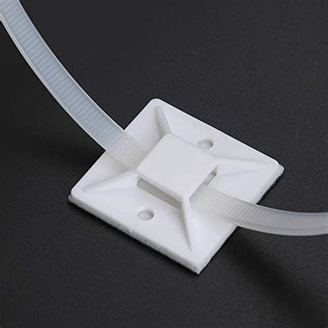 Self Adhesive Cable Tie Mounts - 3M Strongly Adhesive-Backed Zip Tie ...