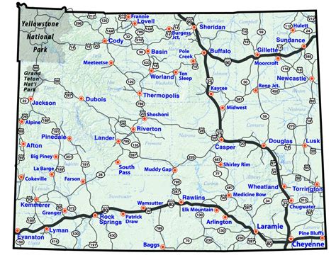 Wyoming Printable Map - Printable Road Map Of Wyoming | Printable Maps