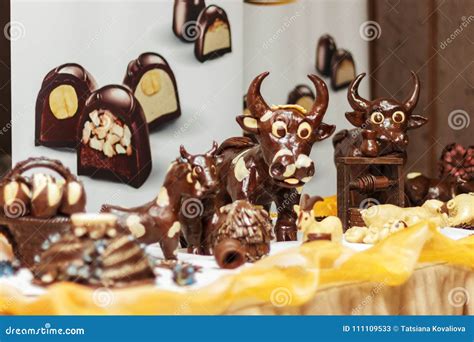 Chocolate animals decor stock image. Image of entertainment - 111109533