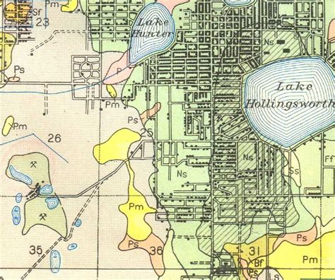 Map of Lakeland, 1927, Florida