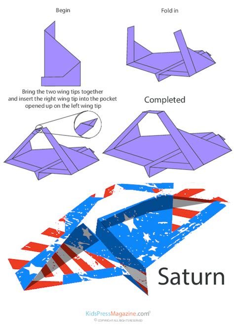 Paper Airplane Instructions – Saturn - KidsPressMagazine.com | Paper airplanes instructions ...