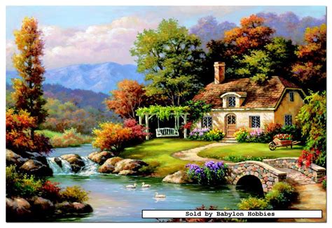 NEW EDUCA jigsaw puzzle 8000 pcs: Sung Kim - Cottage Stream 14454 | eBay