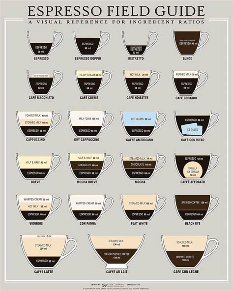 Espresso Field Guide | Coffee drinks, Espresso recipes, Coffee recipes