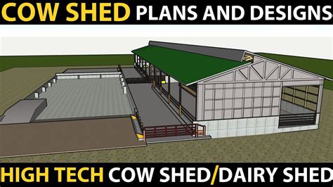 the plans and designs for a high tech cow shed / dairy shed