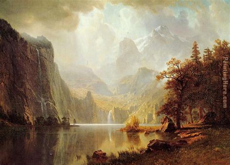 Albert Bierstadt In the Mountains painting anysize 50% off - In the Mountains painting for sale