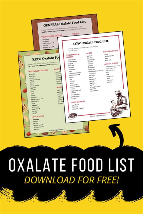 Foods High In Oxalates List Printable