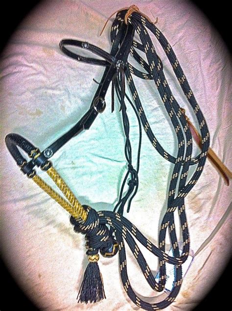 Complete Hackamore Set includes beautifully hand braided 12 plait 5/8" Vaquero style bosal, all ...