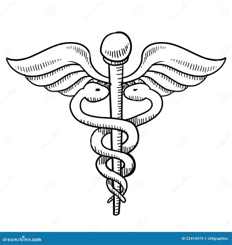 Caduceus Drawing Cartoon Vector | CartoonDealer.com #22416973