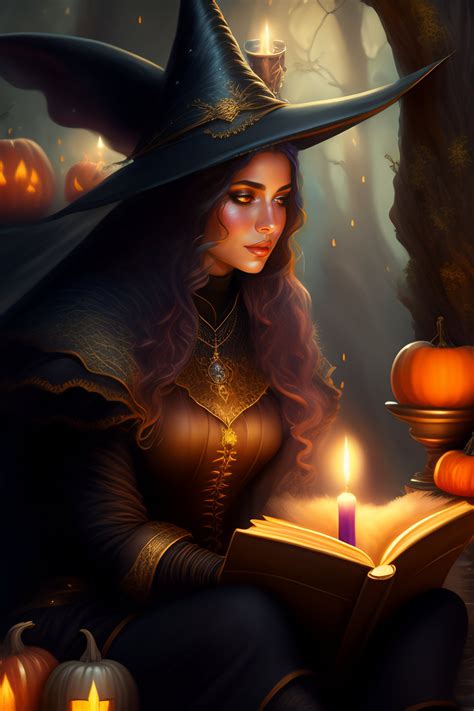 Lexica - A beautiful witch sitting on the floor reading a book, fantasy art, black witch hat ...