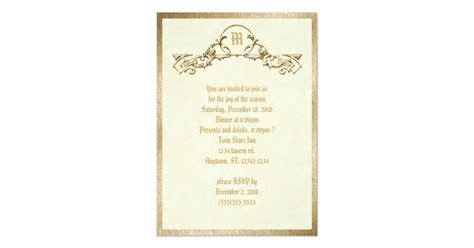 Gold Embossed Look Monogram Invitation | Zazzle.com