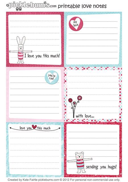 More printable lunch box notes... or you could use them for valentines ...