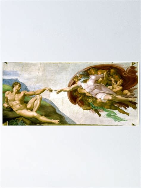 "The Creation of Adam Painting by Michelangelo Sistine Chapel" Poster for Sale by podartist ...