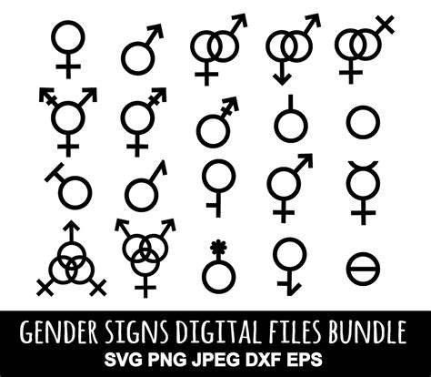 Set of lgbt lgbtq gender symbols SVG Vector esp 10 jpeg | Etsy