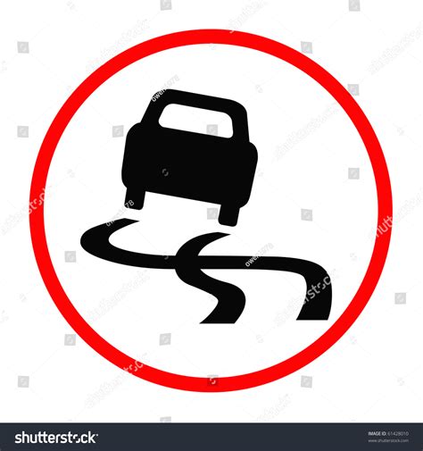 Traffic Sign - Warning, Car Out Of Control Stock Photo 61428010 ...