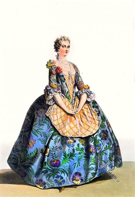 Woman of nobility. Costume from the time of Louis XV. (1730)